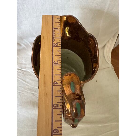 Antique Copper Lustre Luster Lusterware Jug Pitcher 7” England 24K Gold Vintage - Picture 7 of 16